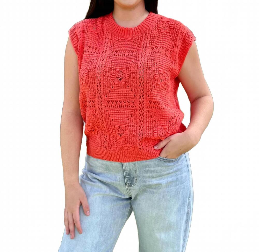 NEW STACCATO paloma sweater tank top in orange